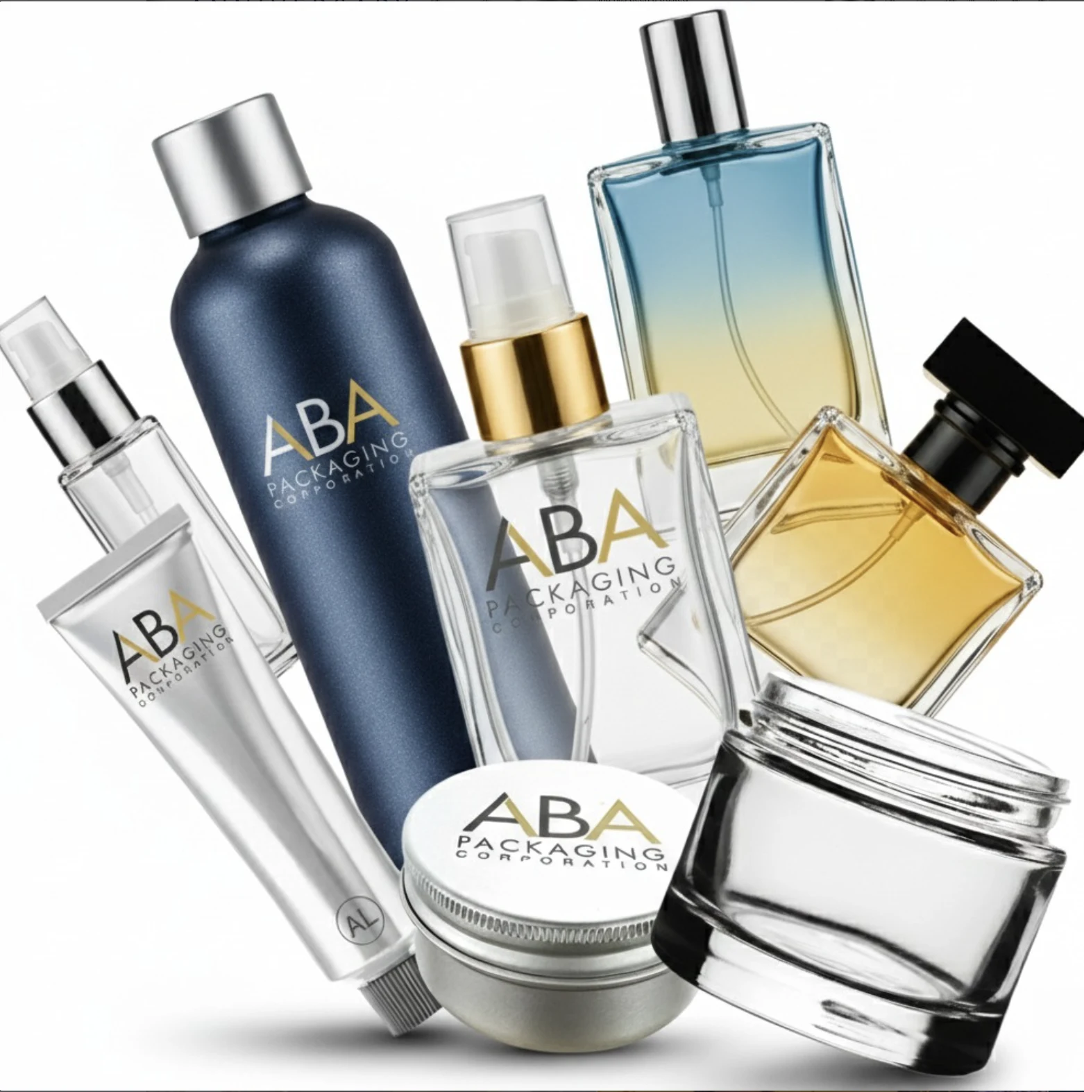 ABA Packaging bottles, jars, pumps, and fragrance packaging