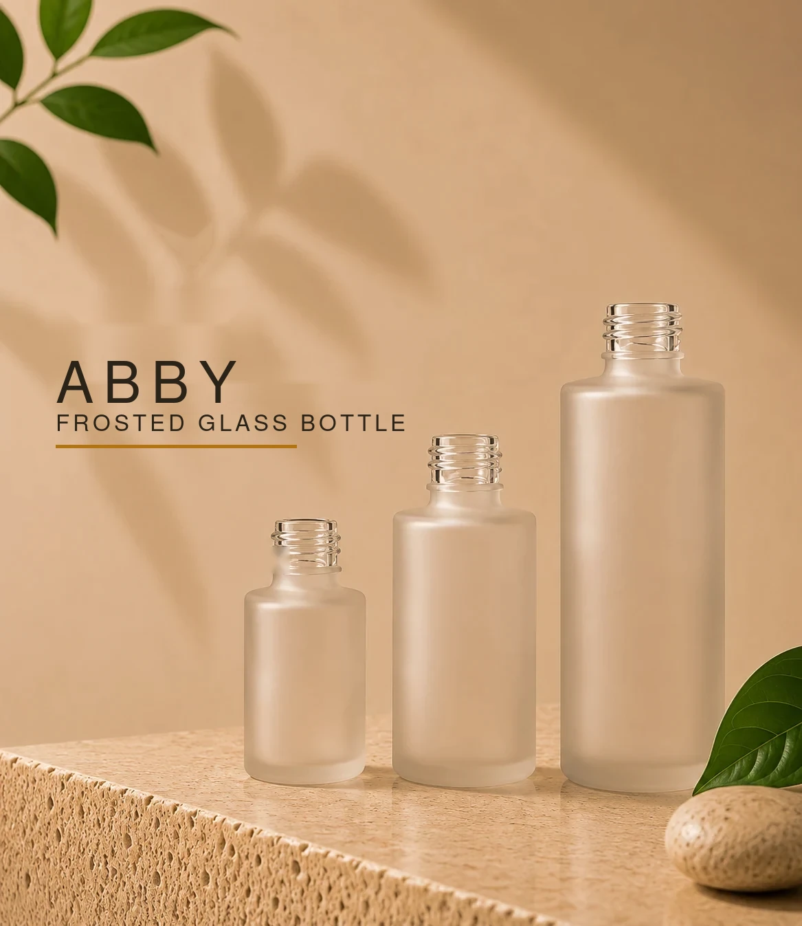 Abby Glass Bottle - Frosted