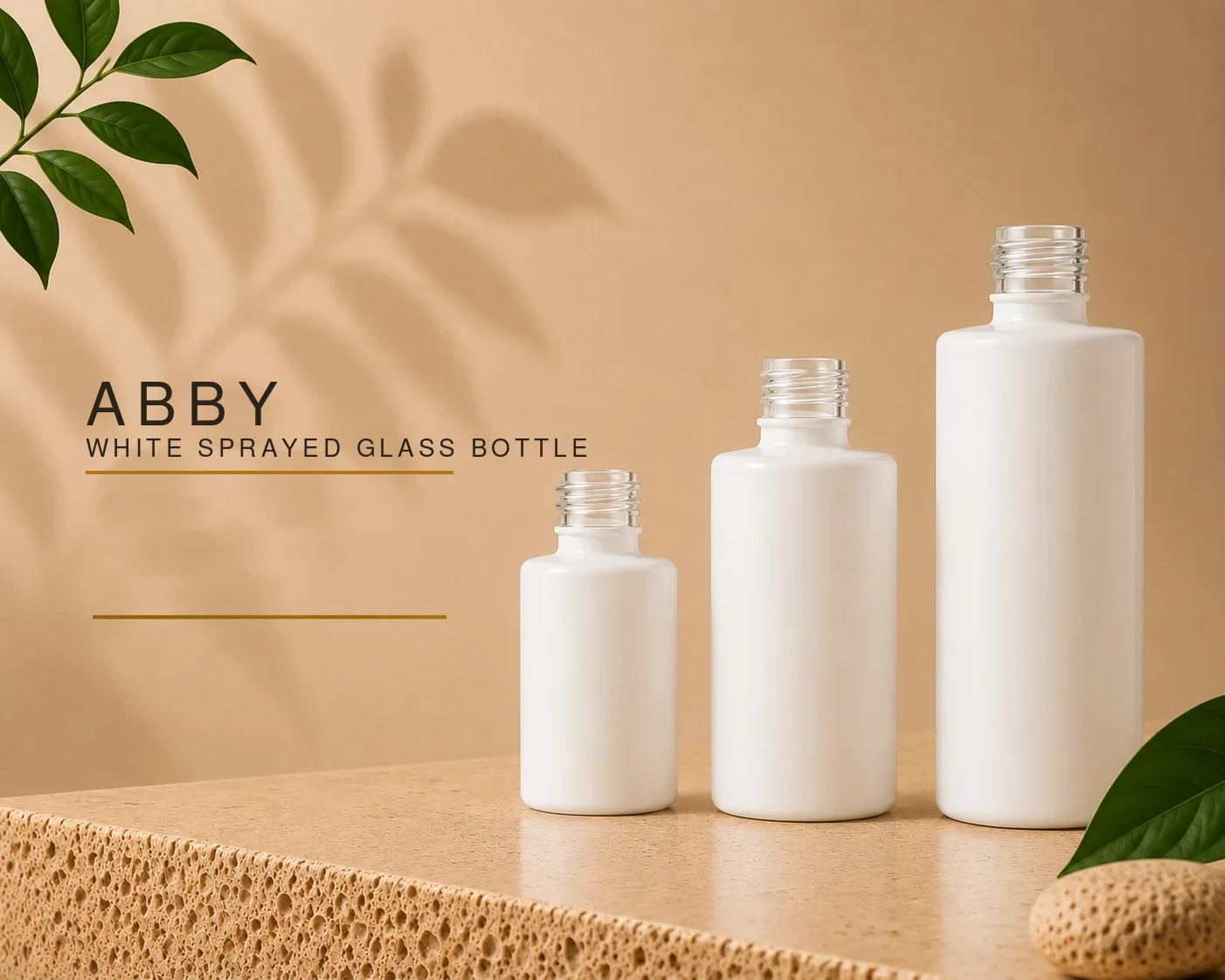 Abby Glass Bottle - White Sprayed